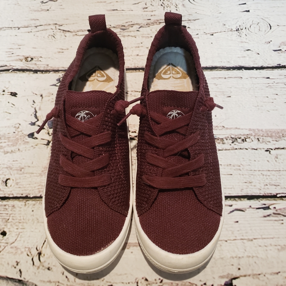 Roxy Women's Bayshore Knit Burgundy Women's Sneaker # 10